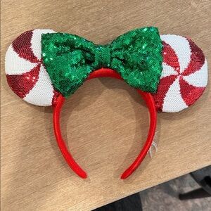 Disney Parks Minnie Mouse Peppermint Christmas ears